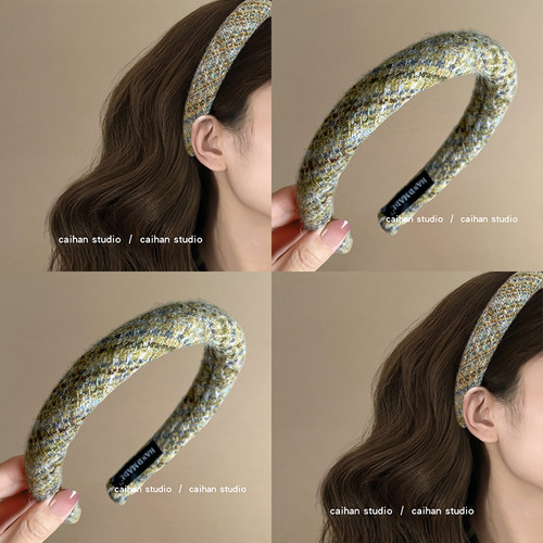 绿野森林！复古毛呢针织发箍！
