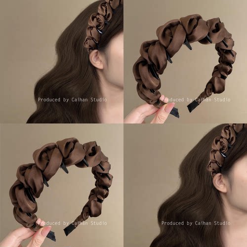 复古信笺~蓬松云朵泡泡带齿发箍