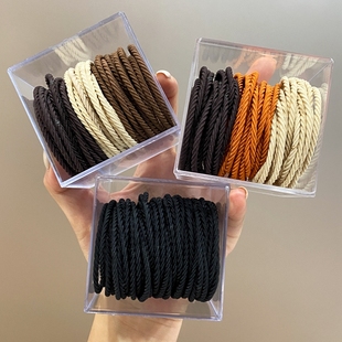 韩国简约细头绳女气质发圈高弹力耐用橡皮筋成人黑色扎马尾绳头饰