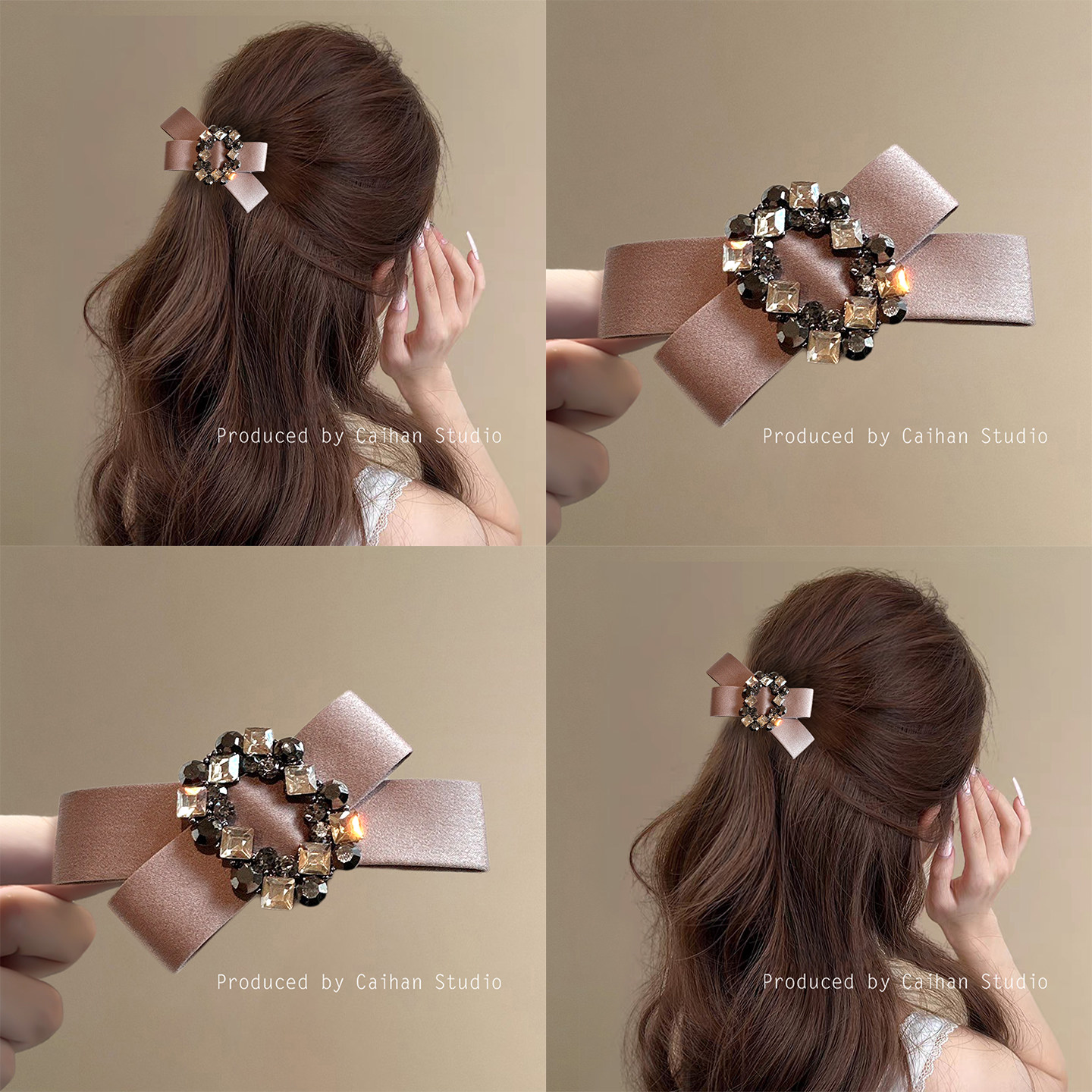 倾城之恋~法式蝴蝶结发夹水钻弹簧夹复古交叉发卡后脑勺盘发,家庭/个人清洁工具,盘发器,淘宝优惠券,粉丝福利购,淘宝优惠卷