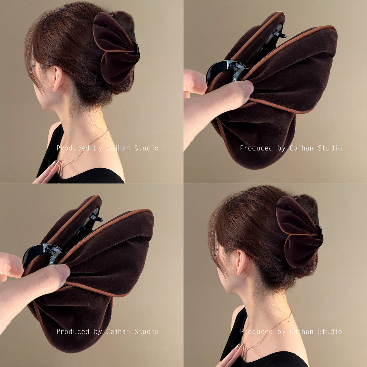 纽伦港暖秋~法式复古丝绒三角抓夹高级感后脑勺鲨鱼夹大号盘发器,家庭/个人清洁工具,盘发器,淘宝优惠券,粉丝福利购,淘宝优惠卷