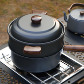 户外露营3L火锅蒸煮一体多用套锅野炊烧饭自驾旅游便携式 全套锅具