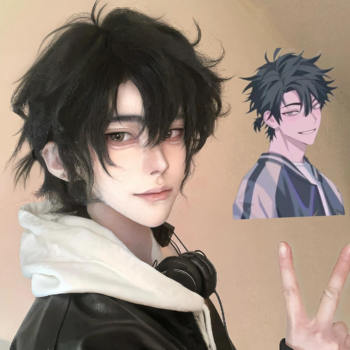 程小时cos假发万用毛打毛顶短直发时光代理人无需修剪整顶头套