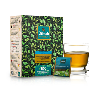 Dilmah迪尔玛摩洛哥薄荷绿茶包100袋泡 绿茶独立茶包 1.5g每片