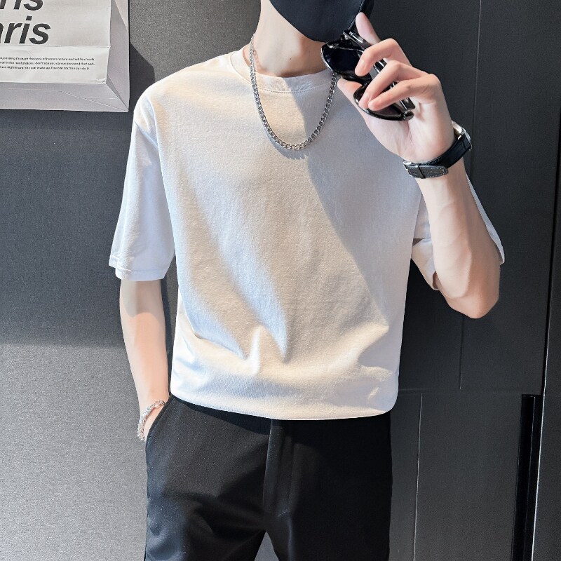 24夏季短袖T恤男士韩版潮流精神小伙纯色打底衫LTX67001-P33,男装T恤,电商A209