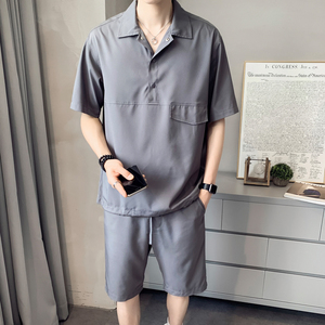 24夏季短袖套装 高品质潮牌时尚宽松翻领套装TZ2122-P75图片