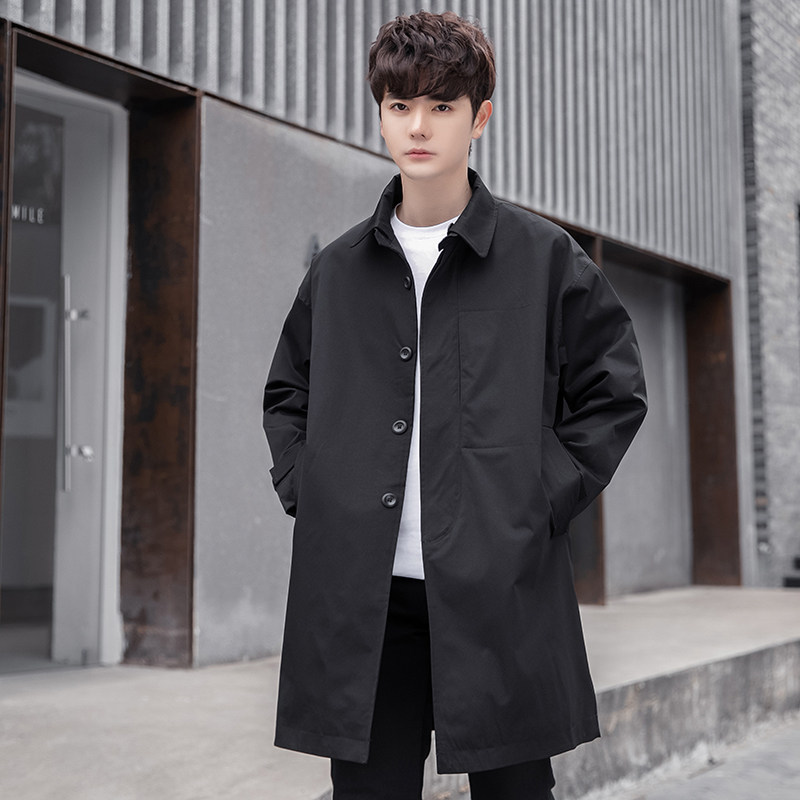 春秋款外套潮流时尚简约气质百搭中长宽松风衣FY2163-P155控238,男装风衣,电商A209