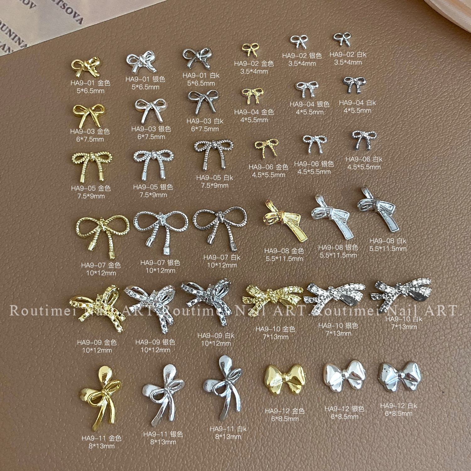 ROUTIMEI新款蝴蝶结系列美甲饰品合金蝴蝶结金银色指甲饰品,彩妆/香水/美妆工具,美甲工具,淘宝优惠券,粉丝福利购,淘宝优惠卷