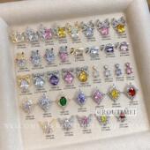 美甲新款 锆石饰品蝴镂空蝴蝶结水滴吊坠爆闪圣诞节美甲饰品流行款