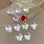 新款 堆钻方形爱心钻美甲饰品网红爱心方形超闪指甲钻饰