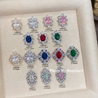 高定奢华锆石美甲饰品2025爆闪满钻水晶鸽子蛋宫廷复古穿戴甲饰品