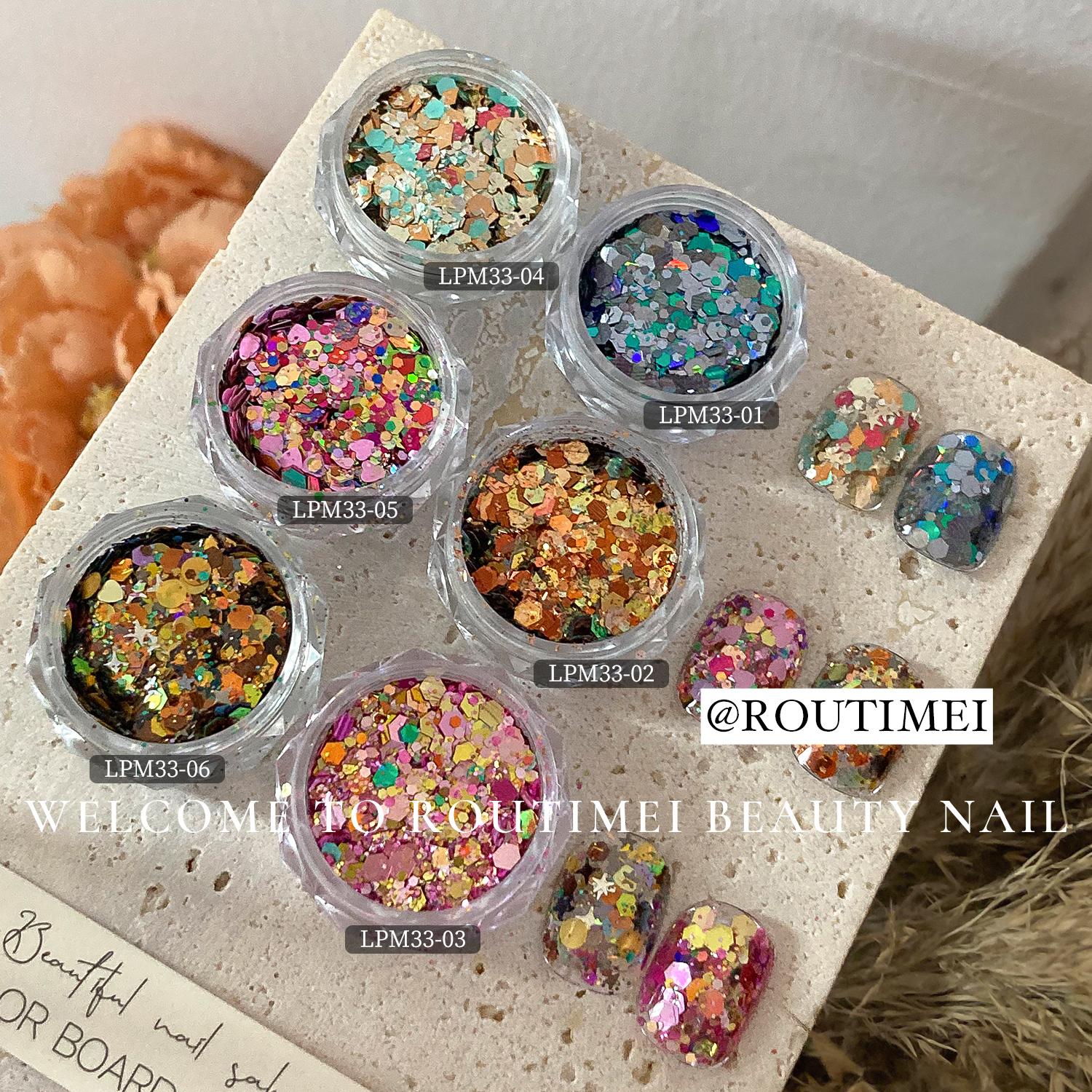 美甲超闪亮片五角星爱心碎钻