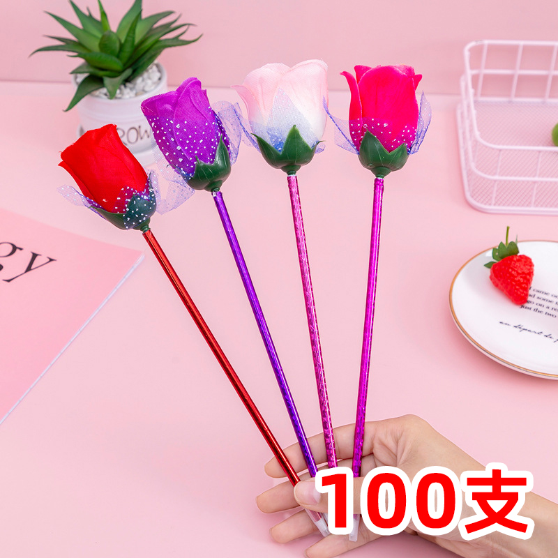 玫瑰花圆珠笔教师节礼物装饰礼品花束送女生创意个性圆珠笔签字笔