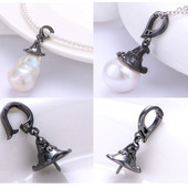 个性 万能扣枪黑魔法草帽珍珠吊坠空托挂坠包挂diy巴洛克吊坠配件