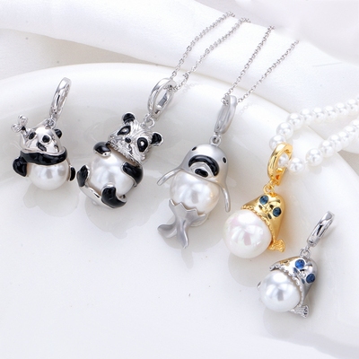 熊猫蜜蜂小鸟动物万能吊坠扣配件