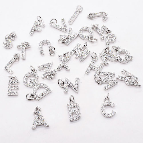 白色锆石吊坠手链挂件饰品材料