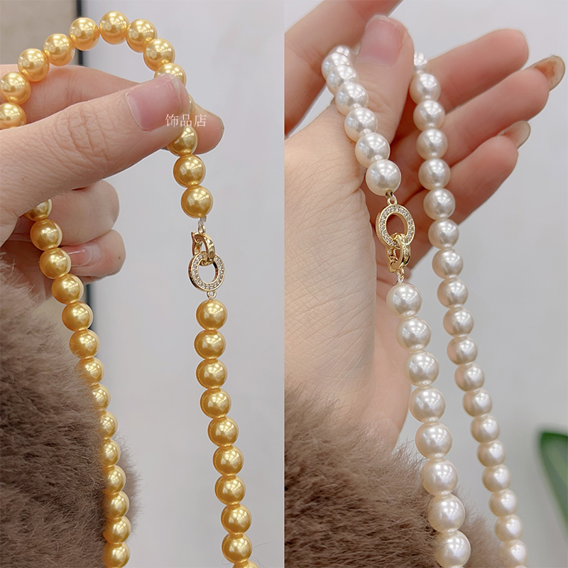 diy圆形万能扣手链项链珍珠扣