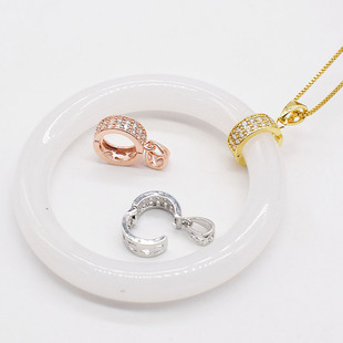 925半银吊坠扣圆形万能扣 平安扣夹扣瓜子扣玉坠扣头扣子银扣卡扣