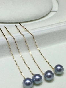 925半银耳线diy珍珠玉石半孔珠子用 耳环配饰空托闪O链耳针半成品