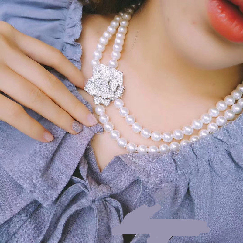 DIY首饰配件         24K金微镶 经典款玫瑰花黑白色