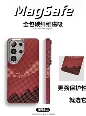 三星凯夫拉纹磁吸全包手机壳