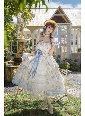 【盛夏罗曼史】JSK定金2月10日开团lolita洋装jsk吊带lo裙长款蓝