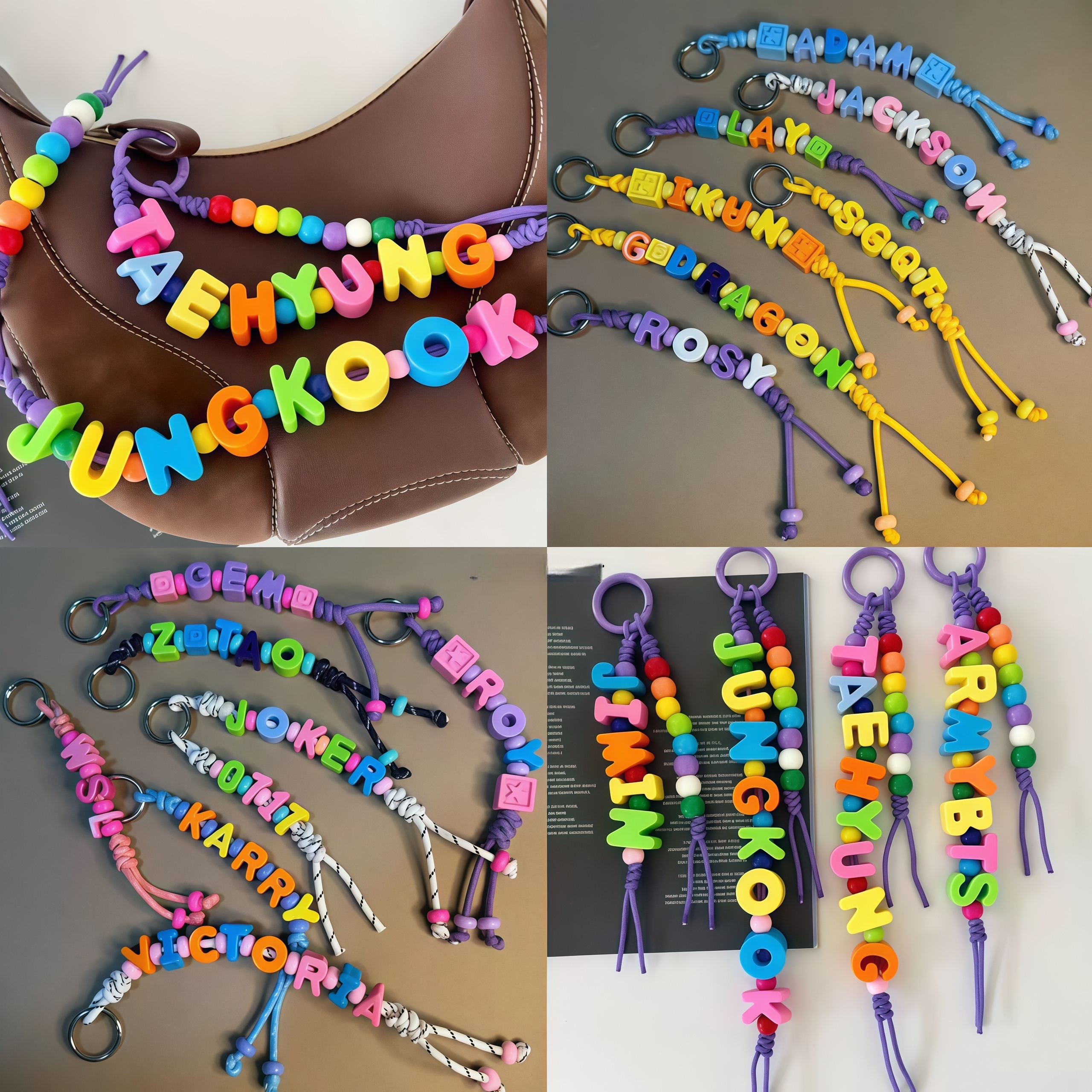 彩色亚克力26个英文字母大孔珠