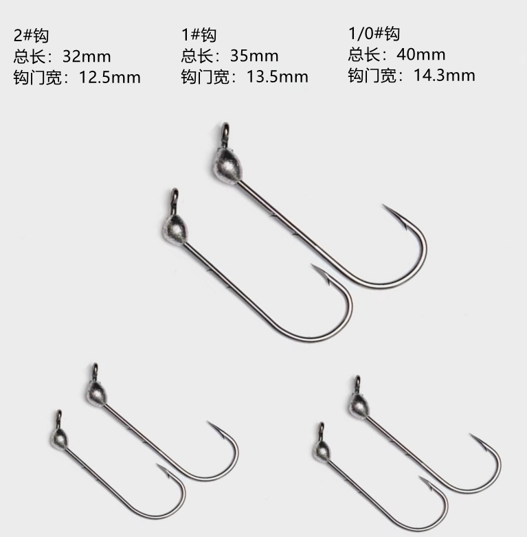 蛙人路亚新三代钝角铅头钩防挂底4倍加强小铅头钩背刺打扁槽防脱