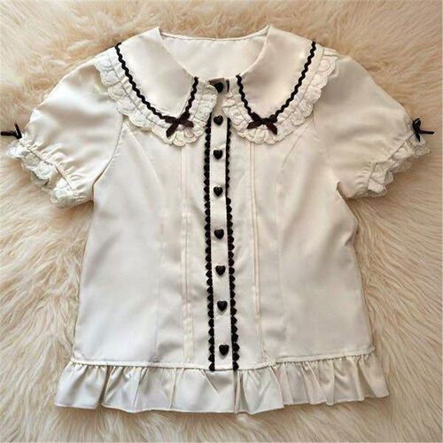 lolita内搭洛丽塔灯笼袖长袖娃娃领可爱日系衬衫蝴蝶结新款衬衣