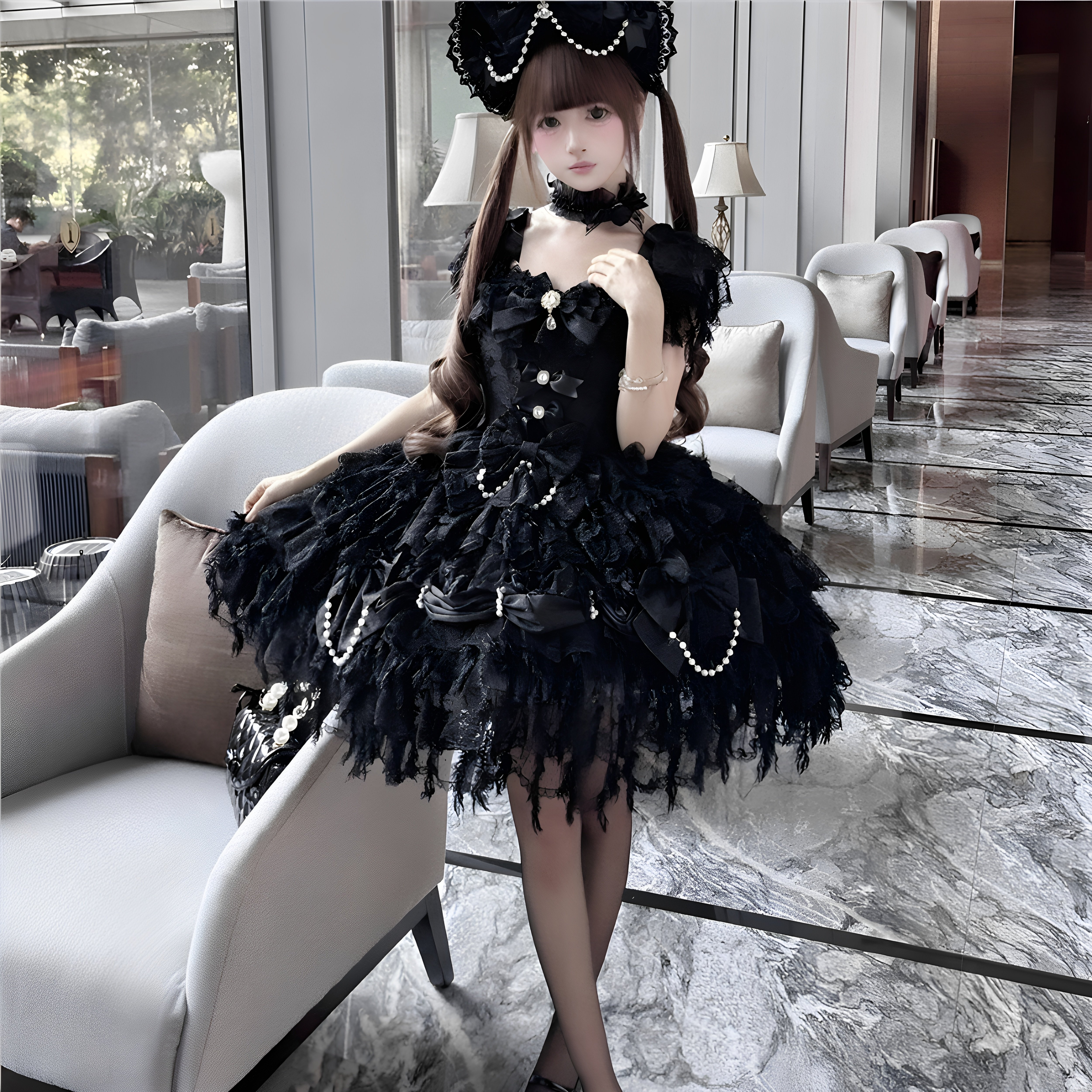 白茶少女甜美花嫁洛丽塔JSK
