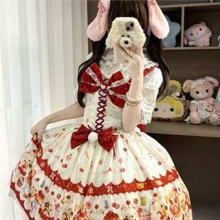 可爱lolita正品jsk背带裙日常百搭款萌兔贝贝原创