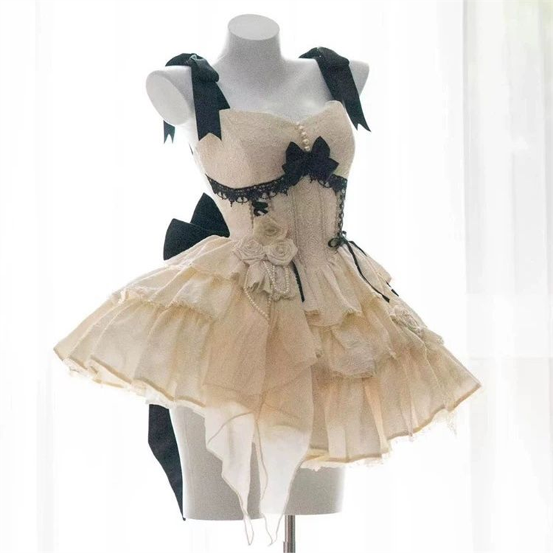 现货  雾野告白jsk 吊带Lolita芭蕾三段式狗短洛丽塔 lo裙