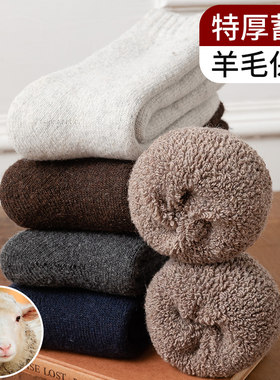 羊毛袜加厚加绒保暖袜子男