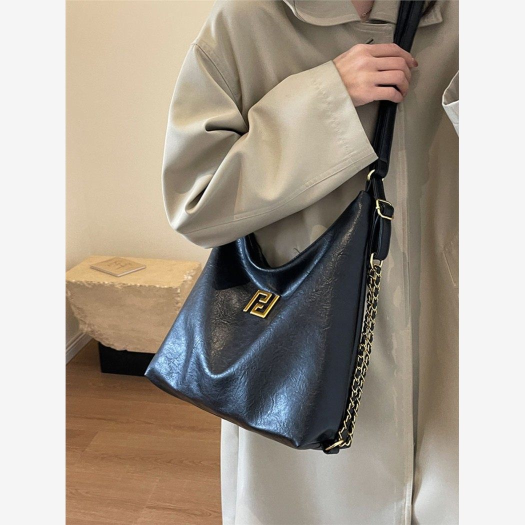 秋冬上班通勤大容量包包女新款2025复古时尚褶皱托特包百搭腋下包,箱包皮具/热销女包/男包,腋下包,淘宝优惠券,粉丝福利购,淘宝优惠卷