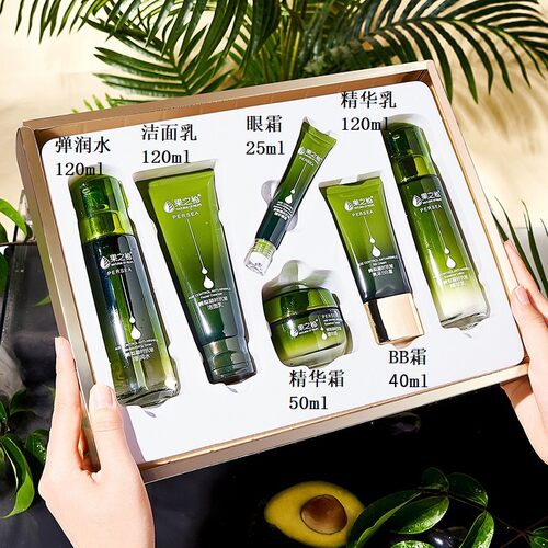 果之秘鳄梨凝时抗皱护肤礼盒六件套装补水紧致化妆品水乳霜BB正品