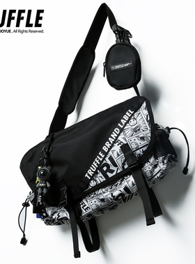 TRUFFLE潮牌单肩斜挎包男休闲大容量学生通勤挎包女街头潮流背包