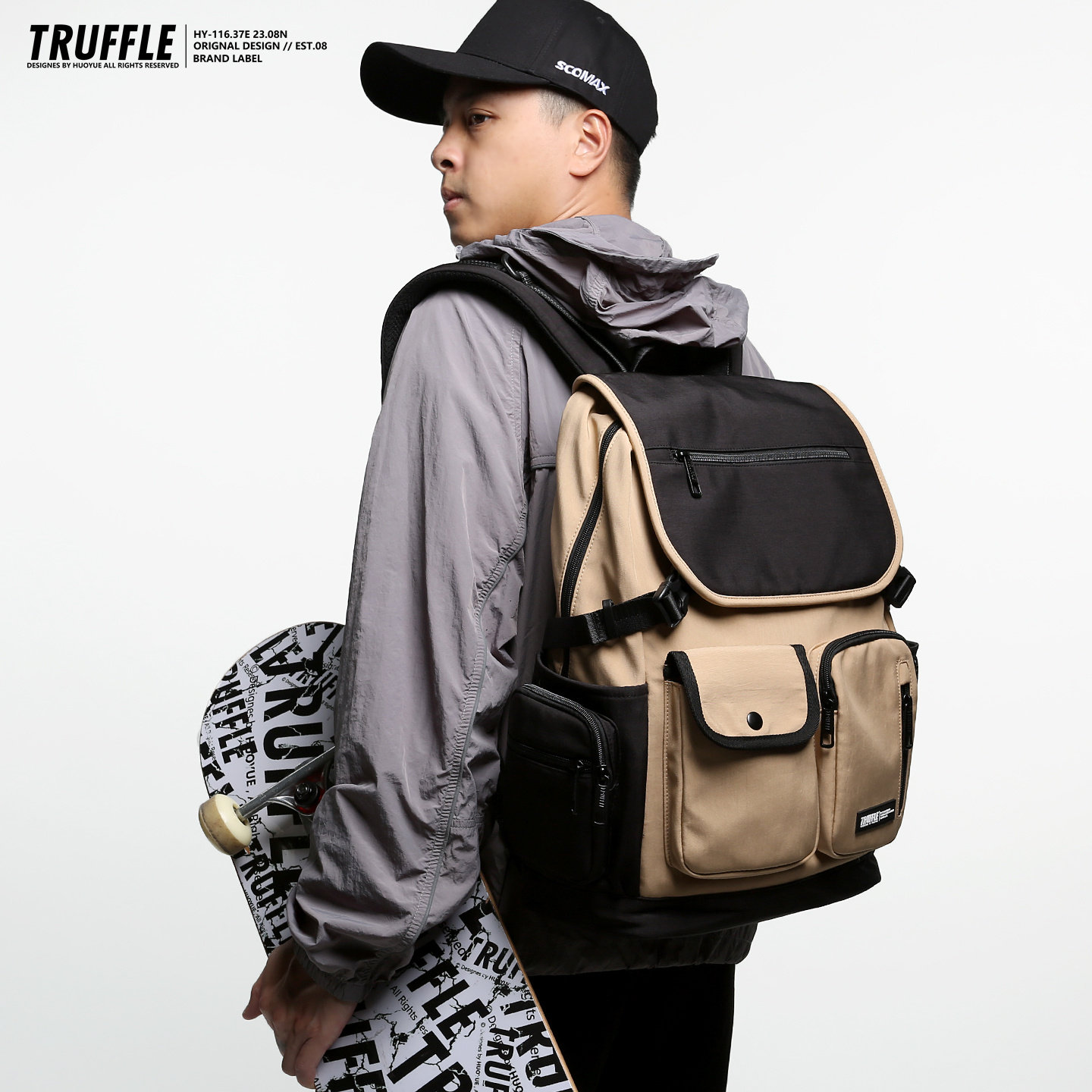 TRUFFLE原创双肩包男2026新款初中生书包大学生大容量电脑包背包图片