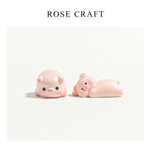 饰品生日礼物工艺品 ROSE CRAFT拇指猪迷你小摆件办公室解压桌面装