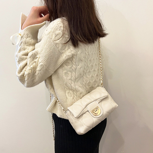 酒韵之香链条小包包女2023年爆款单肩斜挎包转运珠菱格小香风包包