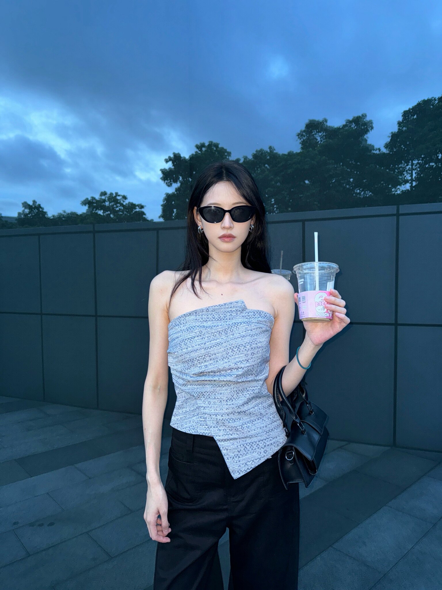 HOUHOU复古辣妹风不规则抹胸