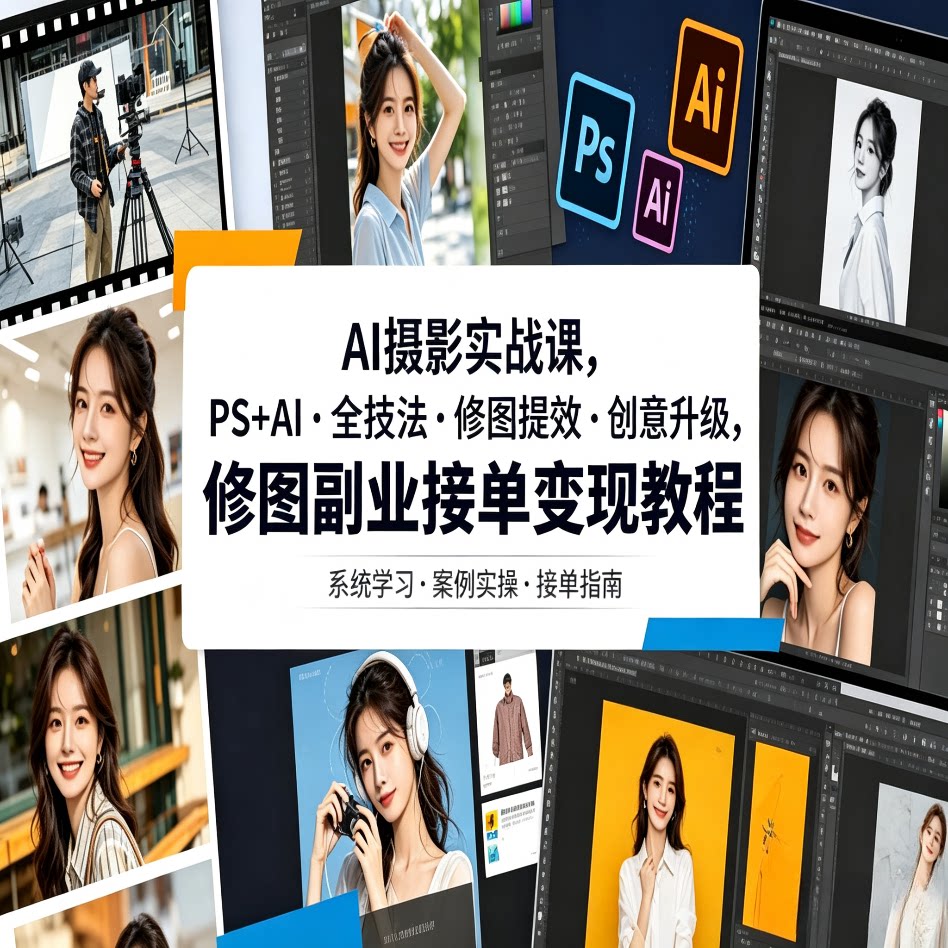AI摄影实战课，PS+AI・全设计素材/源文件