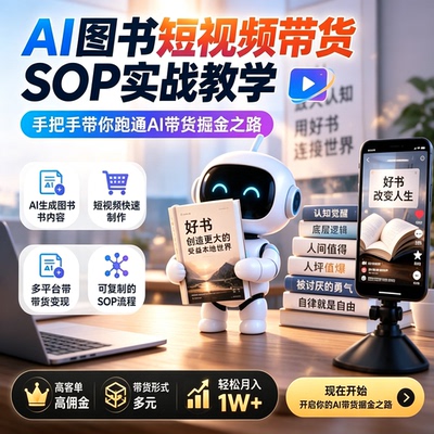 AI图书短视频带货SOP实战教学手把手带你跑通AI带货掘金之路带货