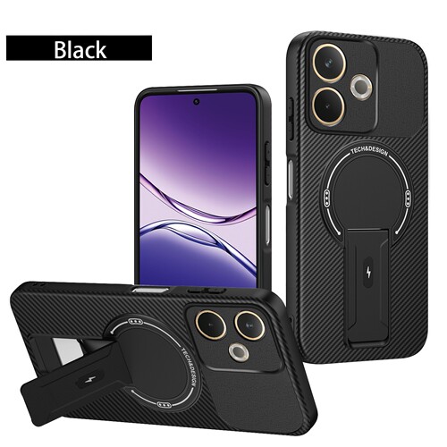 适用于OPPO A5/A5PRO/A5活力版支架手机壳新款OPPO A6PRO/A3X/A3/A5X磁吸无线充碳纤维纹