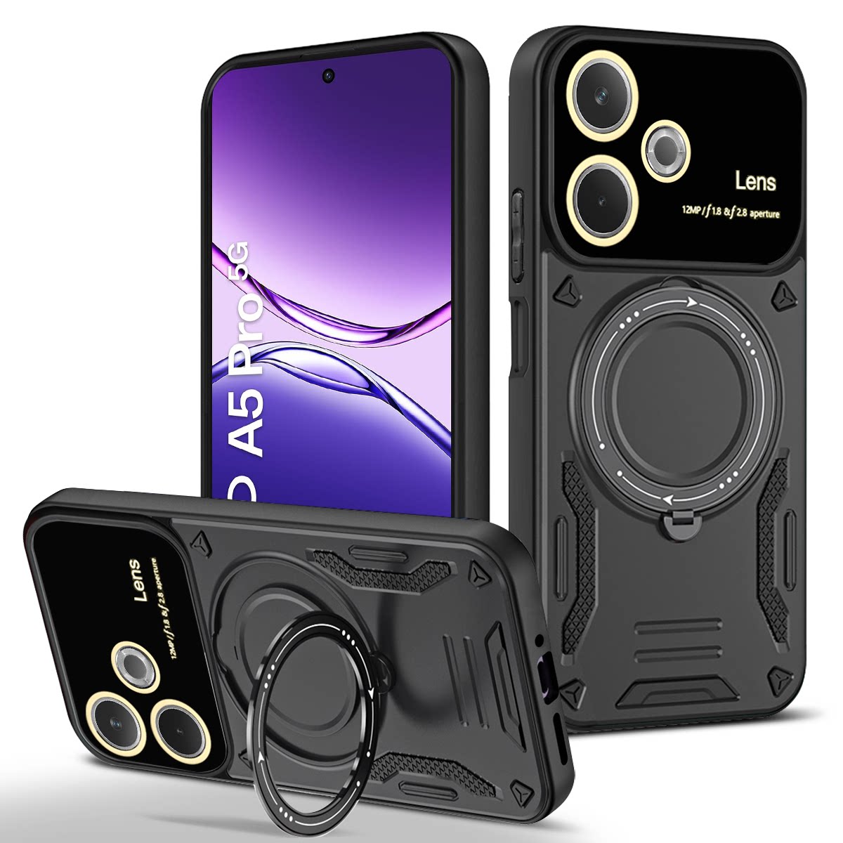 适用于OPPO A6PRO磁环支架手机壳OPPO A5/A5X/A5PRO/A5活力版车载磁吸A2/A1/A1Pro无线充亚克力图片