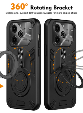 适用于INFINIX TECNO POVA6PRO支架手机壳TECNO POVA6磁吸车载旋转指环护甲防摔保护套二合一
