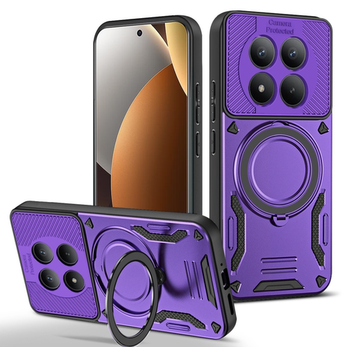 360旋转支架手机壳适用于红米Redmi Note15Pro+车载磁吸无线充小米POCOM8PRO全包防摔二合一便携桌面多功能