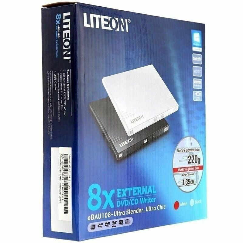 LITEON建兴刻录机外置USB光驱DVD刻录ebau108外接电脑笔记本驱动图片
