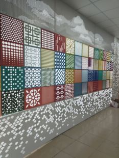 冲孔铝单板三水画冲孔铝单板铝单板冲孔渐变大小孔雕花镂空铝单板