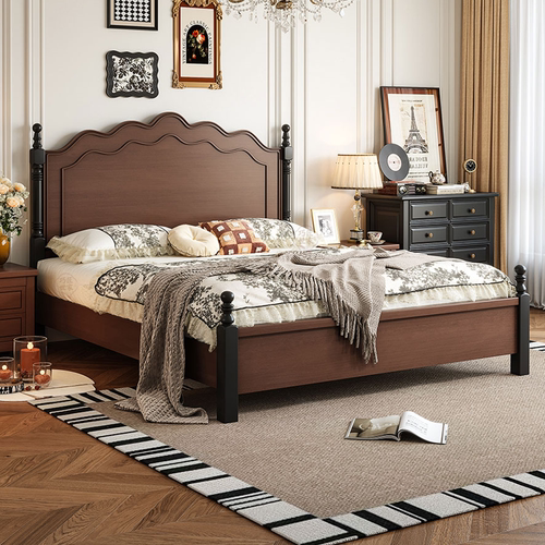 美式实木床1.5m1.8m双人床