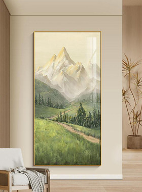现代简约山景有框玄关客厅挂画